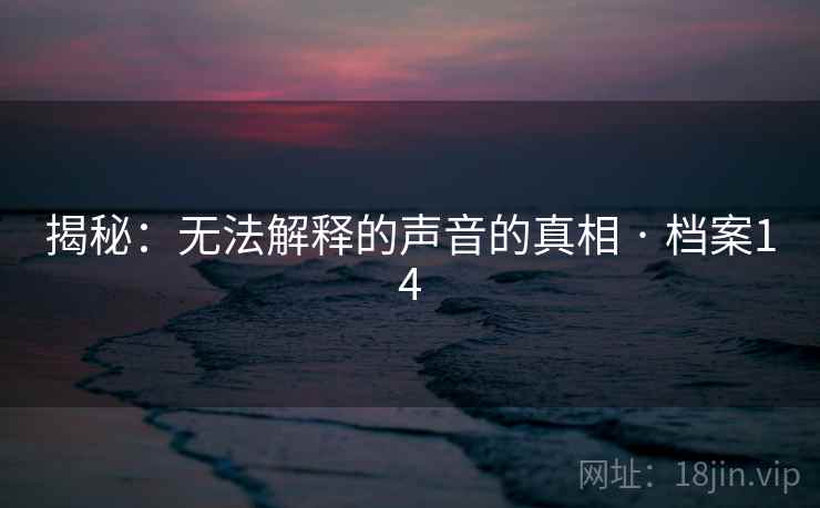 揭秘：无法解释的声音的真相 · 档案14