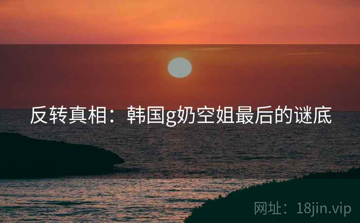 反转真相：韩国g奶空姐最后的谜底